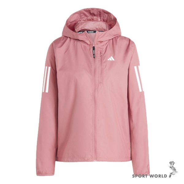 Adidas 連帽外套 女裝 防風 反光 粉【運動世界】IM5403