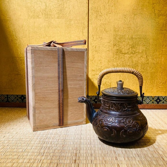 壺　古美術 一点會古美術日本高級獸首銅壺裝飾茶道泡茶茶壺擺飾收藏無底價