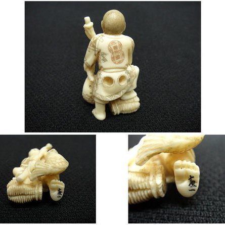 小收藏大樂趣】日本漁翁根付雕刻/竹木牙角/非保育| Yahoo拍賣