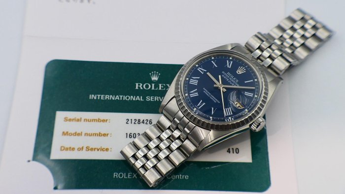 【美好時光】停產逸品ROLEX 1603超罕見藍色buckley印刷大羅馬面盤極美品!RSC洗油保養完成!