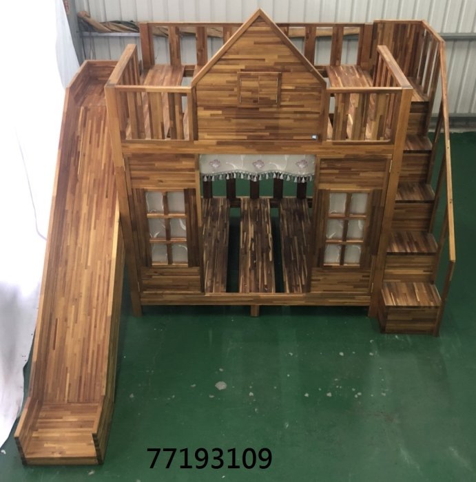 【吉旺二手傢俱生活館】二手/中古 雙層遊戲床 遊戲床雙層  溜滑梯雙層床  實木雙層床 -各式新舊/二手家具 生活家電買賣