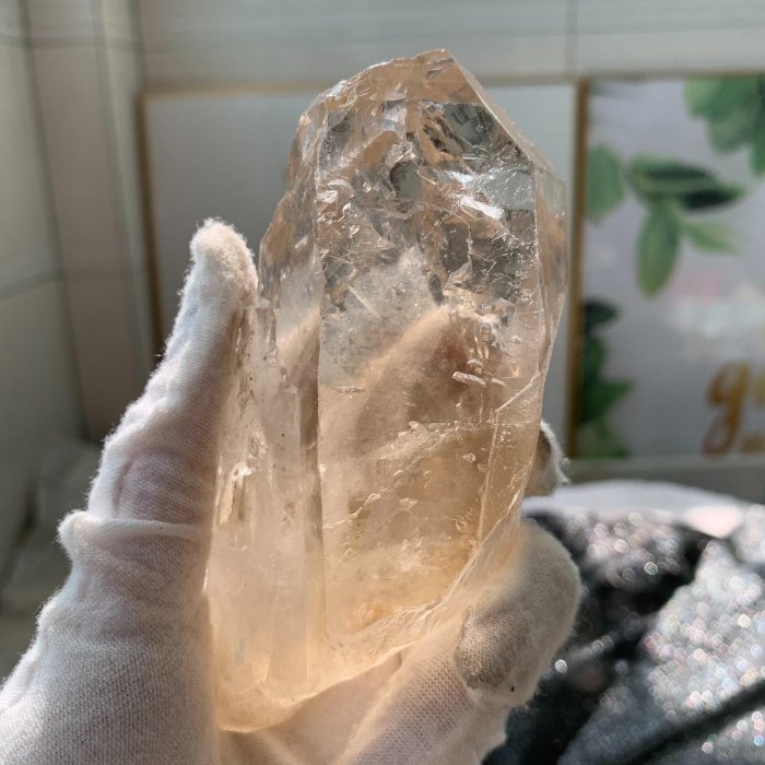 天然黃水晶喜馬岡仁波齊水晶原石印記水晶273克 西藏天然黃色