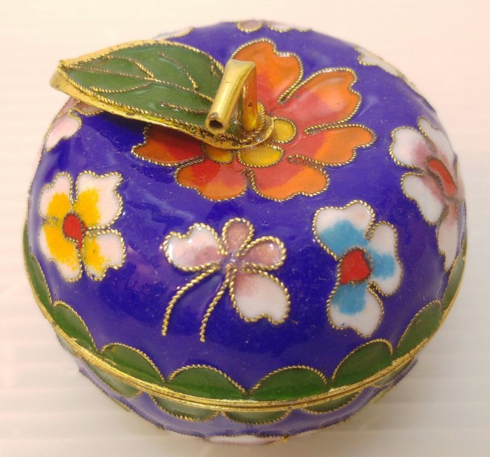 極上品 銅胎景泰藍 琺瑯彩 七寶焼 香盒 首飾盒 文房置物