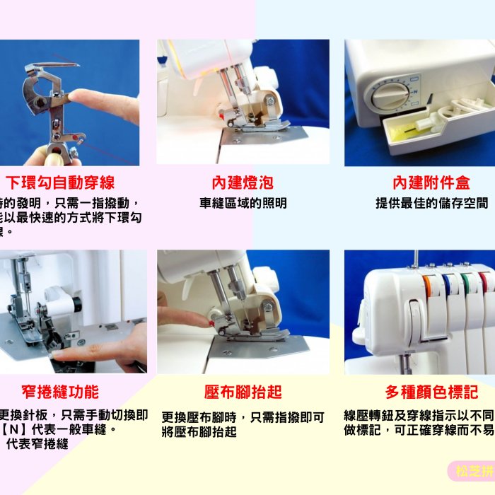 松芝拼布坊】瑪麗克merrylock 740DSA 拷克布邊機二針四線密拷暗