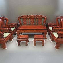 新竹二手家具◎百豐悅二手傢俱-二手 花梨木大象雕花10件套組沙發 桃園二手家具 三灣2手家具