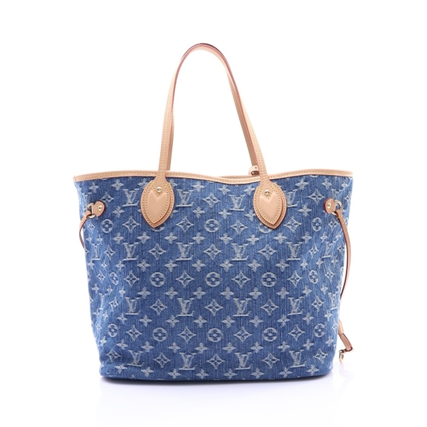 LOUIS VUITTON LV 路易威登 Neverfull MM 手提包 藍色 原花丹寧布 M13192 【二手名牌BRAND OFF】