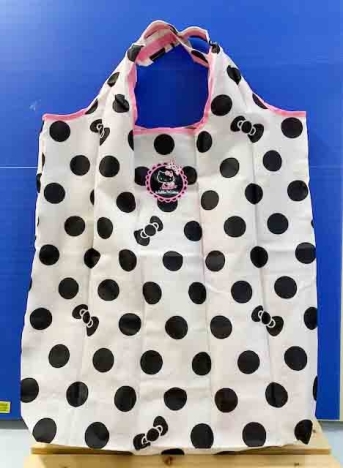 【震撼精品百貨】Hello Kitty 凱蒂貓~三麗鷗 KITTY~環保收納袋-可折-黑白圓點*86371