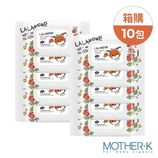 韓國 MOTHER-K LALAPOPO 大馬士革玫瑰絲柔濕紙巾100抽(掀蓋款)10包/箱