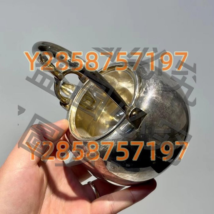 日本老銀壺明治時期金龍堂主松尾忠久作純銀壺高13cm直徑古玩舊藏回流