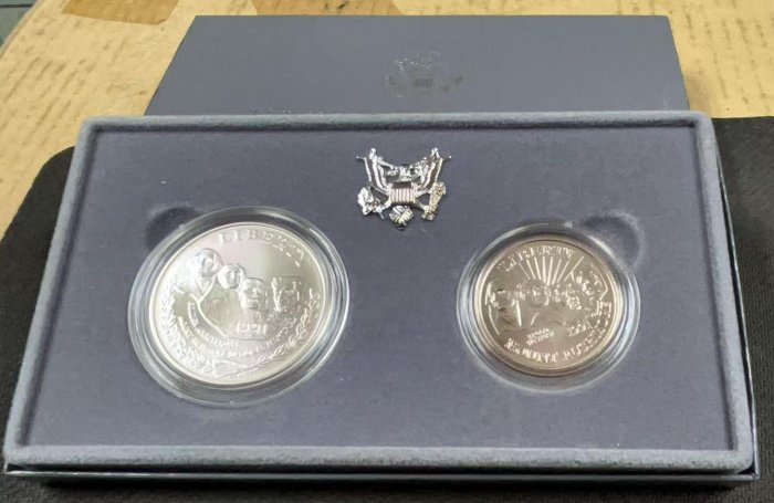 【崧騰郵幣】1991S美國總統山精制銀幣套裝  紀念幣  盒子証書全  全新