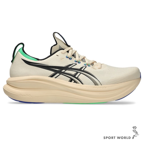 Asics 亞瑟士 慢跑鞋 男鞋 緩衝 GEL-NIMBUS 28 卡其【運動世界】1011C127-800