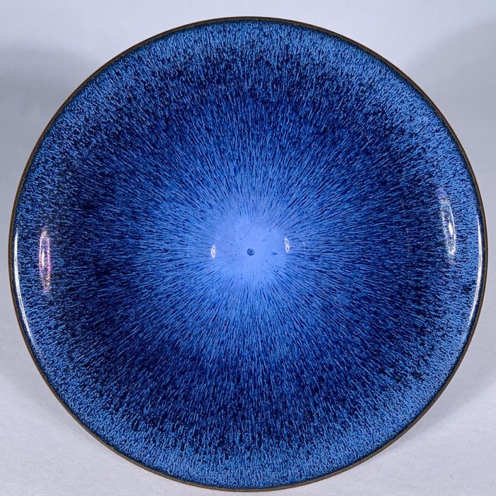 宋建窯藍釉兔毫盞，高8直徑21cm，3001642 瓷器官窯汝窯【古雲