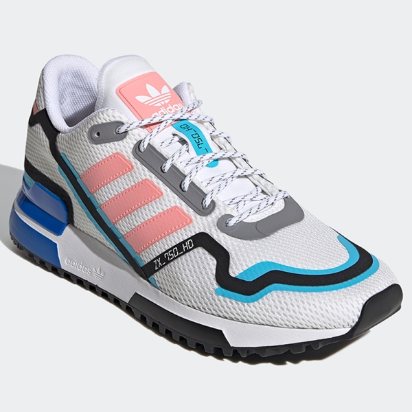 Adidas ZX 750 HD 男鞋慢跑休閒復古透氣白粉藍【運動世界