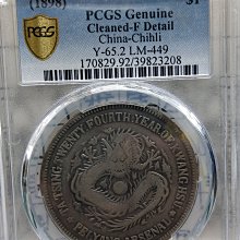中国銀幣　北洋機器局造 大清光緒二十四年 一角 銀幣　PCGS 鑑定済　本物 Y175鑑定幣北洋機器局造大清光緒二十四年壹圓龍銀PCGS鑑定F