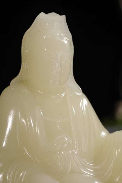 拍賣回流精品~~壽山石擺件----老性芙蓉石『觀音』美術師許永祥| Yahoo拍賣