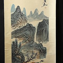 桑園の】早期收藏黃賓虹手繪中國山水畫卷軸掛畫落款(委託品) D 4260