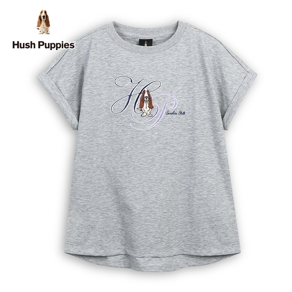 Hush Puppies 上衣 女裝草寫HP刺繡狗寬版上衣