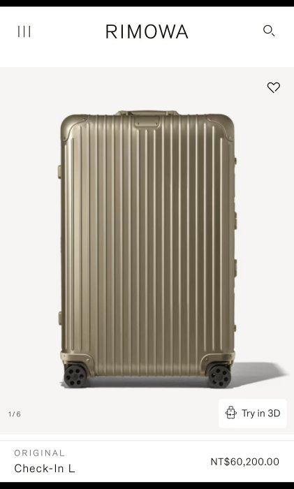 名品特搜站~ RIMOWA 30吋“香檳色” Topas Titanium中大型四輪旅行箱