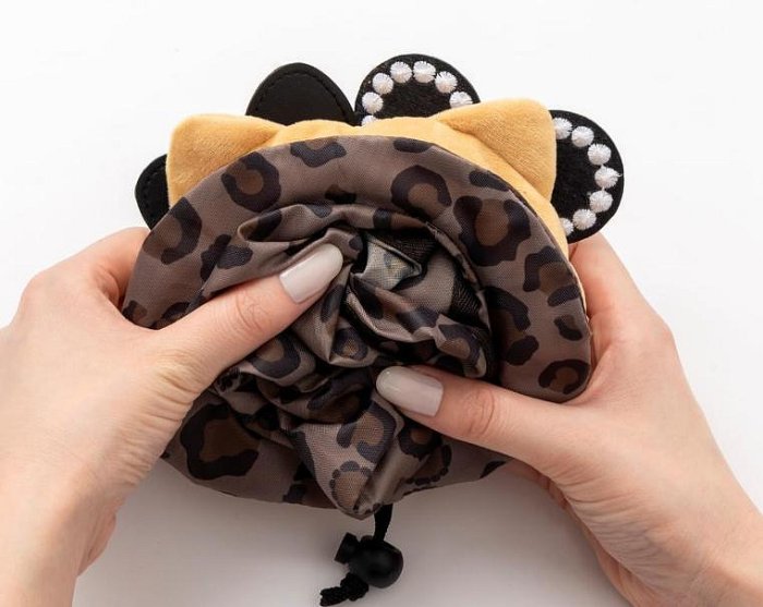 ＊日式雜貨館＊日本三麗鷗 限量款 日曬凱蒂貓 曬黑豹紋款 KITTY 購物袋 可收納購物袋 豹紋購物袋