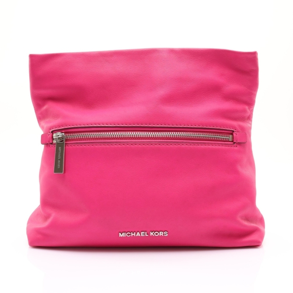 MICHAEL KORS 麥可寇斯 MICHAEL Michael Kors 手拿包 桃紅色 牛皮 【二手名牌BRAND OFF】