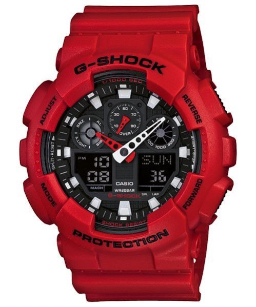 【金臺鐘錶】CASIO 卡西歐 G-SHOCK 手錶 重機械感 防水200米 GA-100B-4A