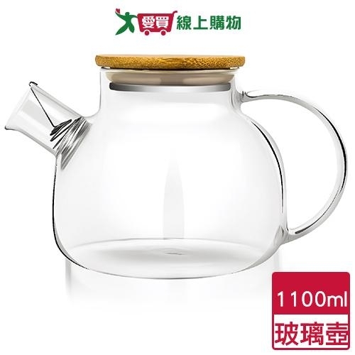 竹蓋耐熱清透玻璃壺1100ml 茶壺 玻璃壺 水壺 壺具【愛買】