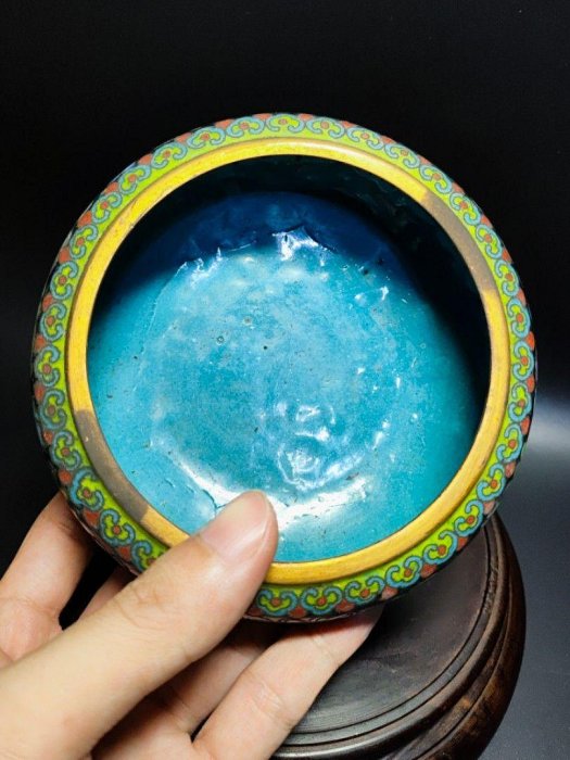 景泰藍 銅胎掐絲琺瑯彩牡丹紋香爐 香道具 骨董品 景泰藍 銅胎掐絲琺瑯