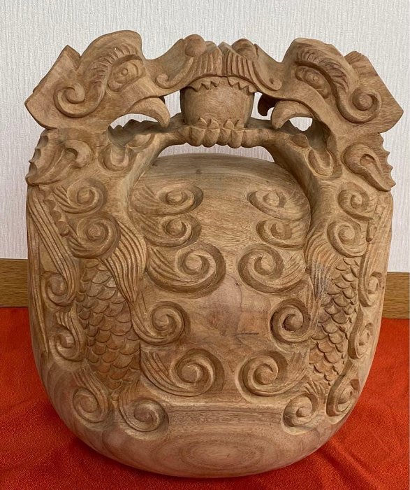 木魚　古美術品　仏具　中国古美術品 木魚佛具龍雕木魚佛教美術古美術骨董品| Yahoo拍賣