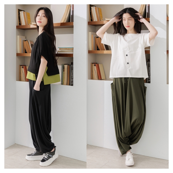 iNio 飛鼠褲 垂墜感 棉質鬆緊腰 低襠褲 BDW2019