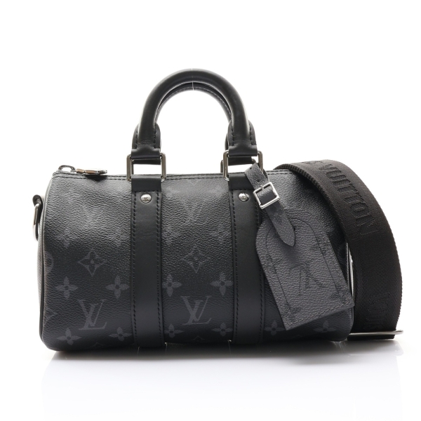LOUIS VUITTON LV 路易威登 Keepall Bandouliere 25 兩用包 黑色 原花帆布 M46271 【二手名牌BRAND OFF】