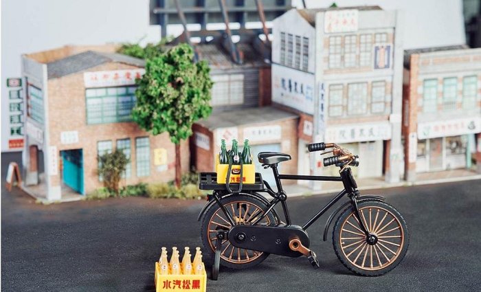 【QQ公仔物語】【PA148】【現貨滿千免運】 7-11限定 黑松100 黑松飲料 復古送貨腳踏車 金喜瓶 隱藏款