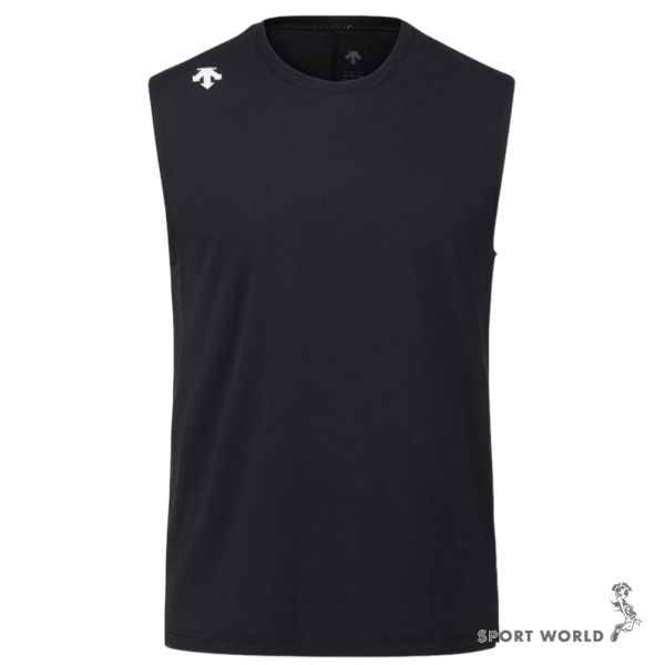 Descente 迪桑特 無袖背心 男裝 排汗 防曬 黑【運動世界】SR121TST12-BLK0
