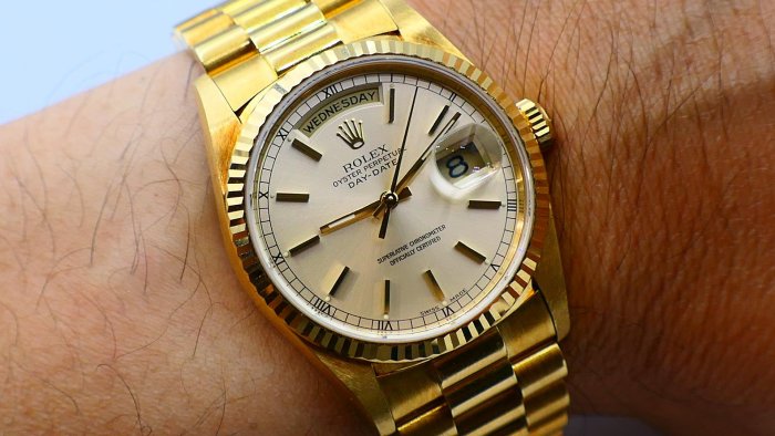 【美好時光】罕見一級美品ROLEX勞力士18238少見銀面盒單全藏品( 18038 118238 128238參考)