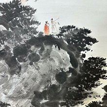 手描き 傅抱石 山水図 宣紙掛軸 三尺中堂 傅抱石】山水四尺中堂純手繪作品裝裱尺寸:208*75cm左右畫芯尺寸:137