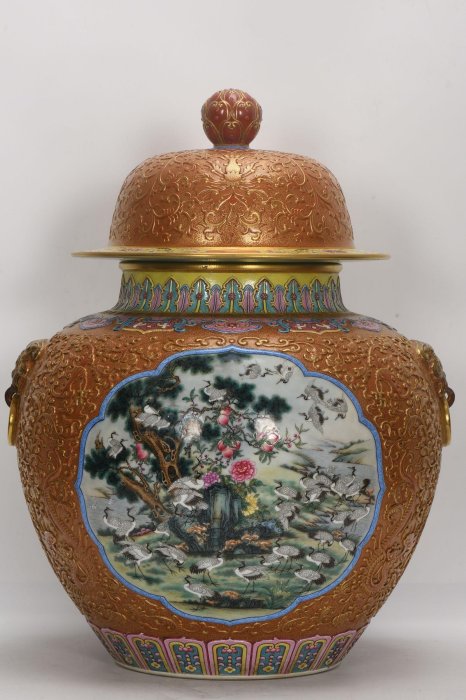 大清乾隆年 琺瑯彩 描金 花鳥図四方瓶 花瓶 花器 賞瓶 高46cm B09I05A