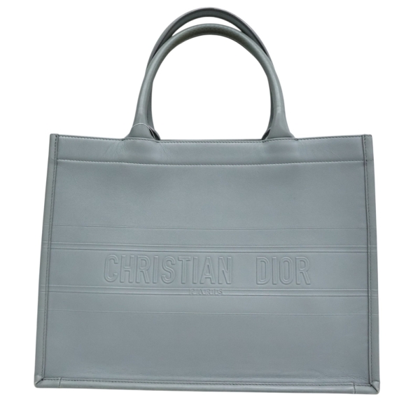 Dior 迪奧 灰色 牛皮 Book Tote 托特包 【二手名牌BRAND OFF】