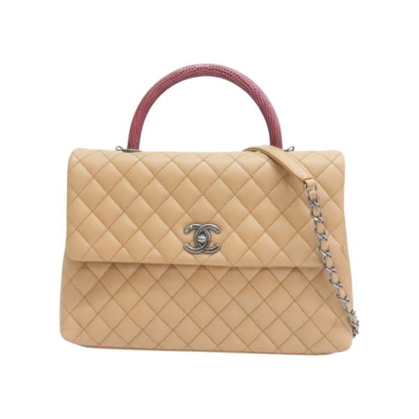 CHANEL 香奈兒 棕色 牛皮 coco handle 兩用包 【二手名牌BRAND OFF】