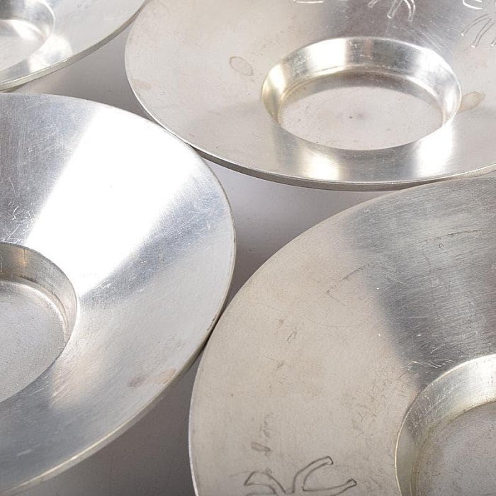 煎茶道具平安英青堂造純錫園式茶托五客合計約588g共箱MR7702 | Yahoo拍賣