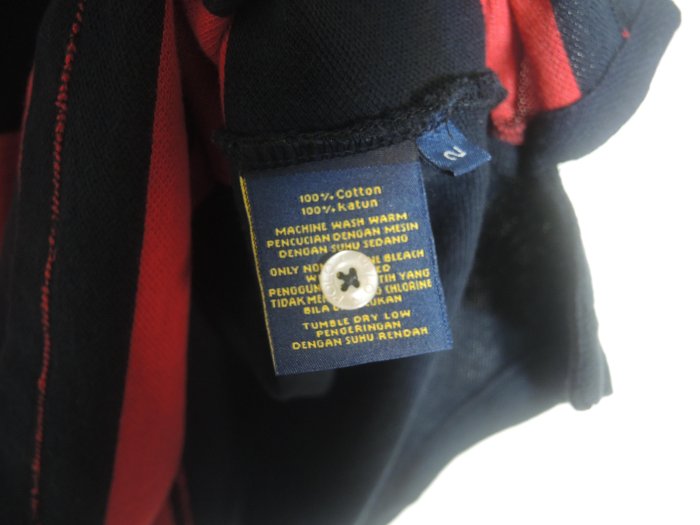 Furugi Shop 美國馬球 POLO Ralph Lauren 黑紅 小馬 復古皇家盾牌 刺繡 短袖條紋POLO衫 一元起標 1G672 ...