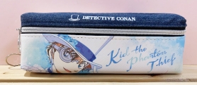 【震撼日式精品】名偵探柯南Detective Conan~牛仔雙開筆袋-基德*52140