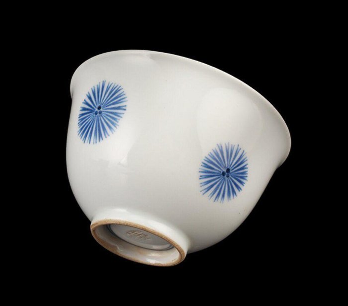 DIT】帝室技芸員 三代 清風与平 青華松葉画煎茶碗 五客 共箱 共布 2026