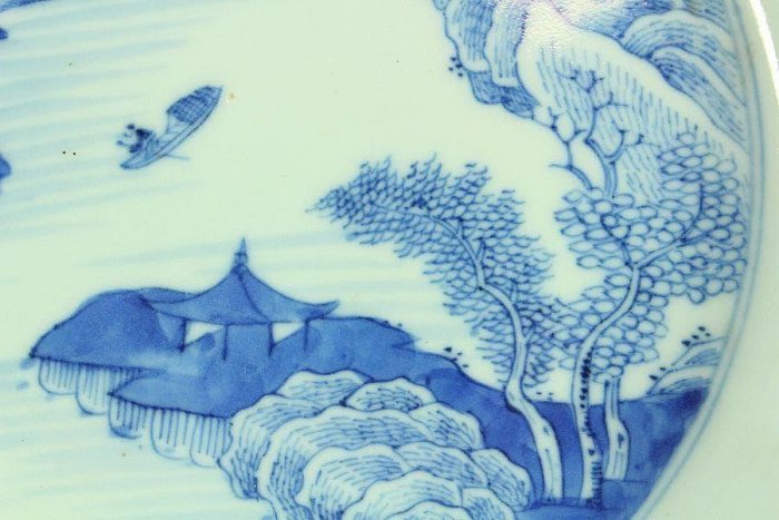 中国美術 青花 山水舟紋 盤 φ20.5cm 嘉慶年製(K-LC657) 中國美術青花山水舟紋盤φ20.5cm嘉慶年製(K-LC657) | Yahoo拍賣