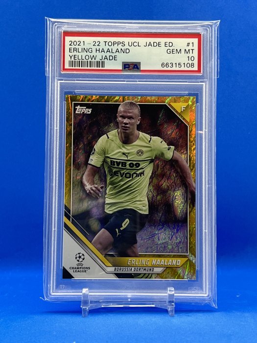 足球 PSA10 哈蘭德 2022 Topps Chrome UEFA PSA10 限量50張卡