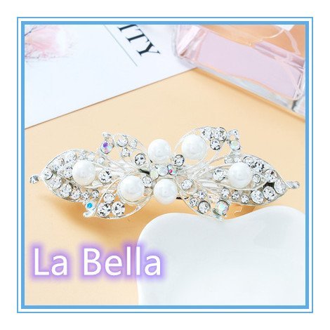 【快樂莊園精選】La Bella 日韓 ins 網紅款 奢華閃亮水鑽 髮夾 新娘髮飾(現貨)