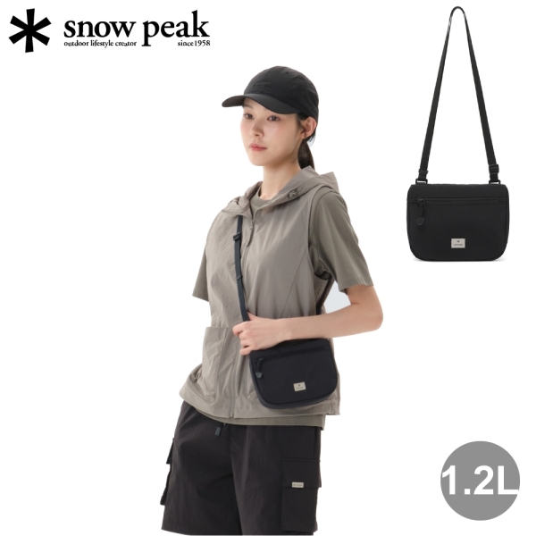 【Snow Peak 韓系日本 Cample 口袋斜掛小包 1.2L《黑色》】S26ZUCSB17/側背包/Sacoche包