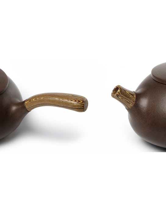 優惠價格）宜興早期（約民國60-70年代作品）紫砂側把壺（壺流、壺鈕