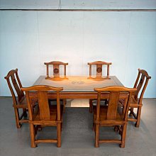 【新竹2手家具館】最便宜選永茂二手傢俱中古家電館*E040204*景富莊柚木桌含6椅* 書桌 會議桌 洽談桌 辦公桌 折桌 升降桌 吧檯桌 戶外桌 新北