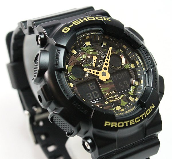 【現貨優惠】G-SHOCK 強悍血統 GA-100CF-1A9 黑金 / 迷彩