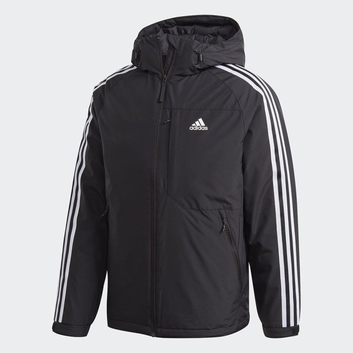慶豐體育👟 adidas 3-STRIPES 運動外套 男 GF0098 羽絨外套 黑 三線