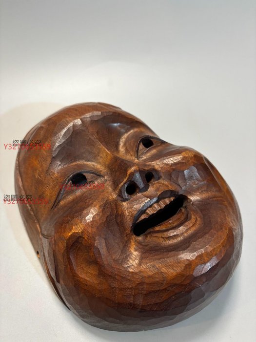 K451○魔除般若面 慧昭作 無垢木彫 彫刻 能面 屋久杉？○ 預購